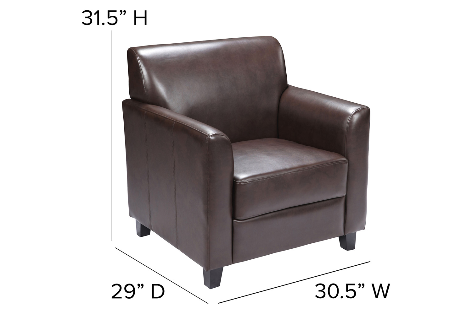 BLNK HERCULES Diplomat Series LeatherSoft Chair - Brown