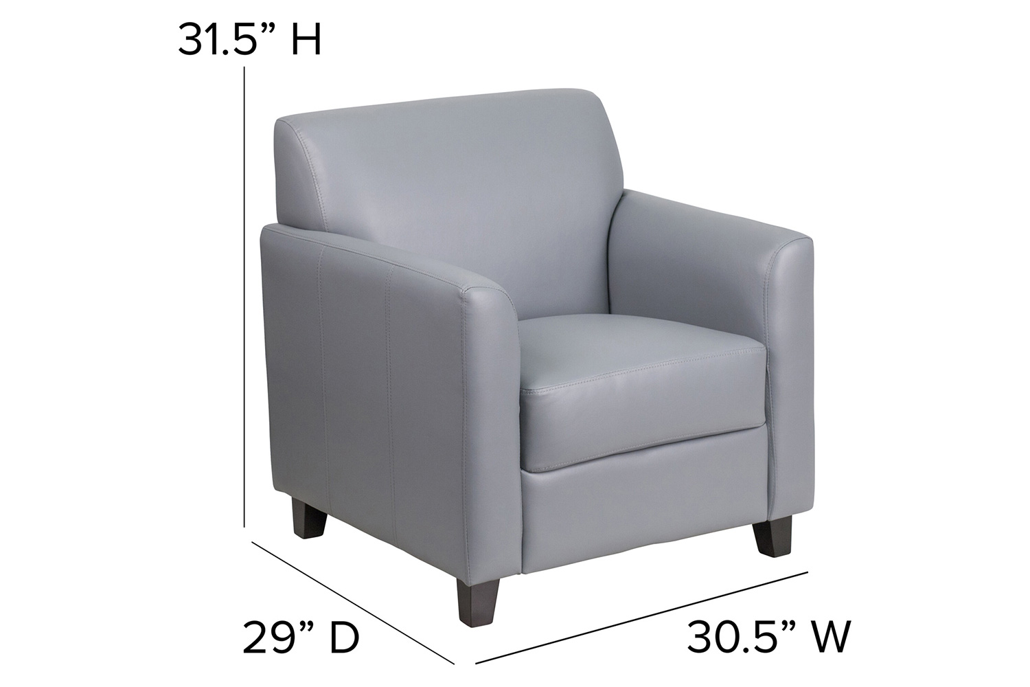 BLNK HERCULES Diplomat Series LeatherSoft Chair - Gray