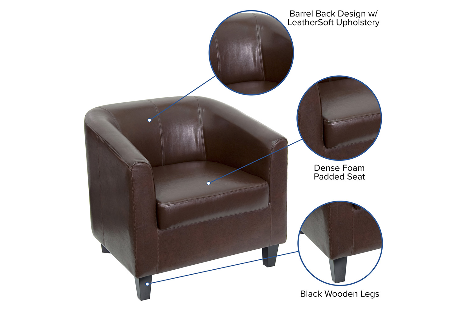 BLNK Katie LeatherSoft Lounge Chair - Brown