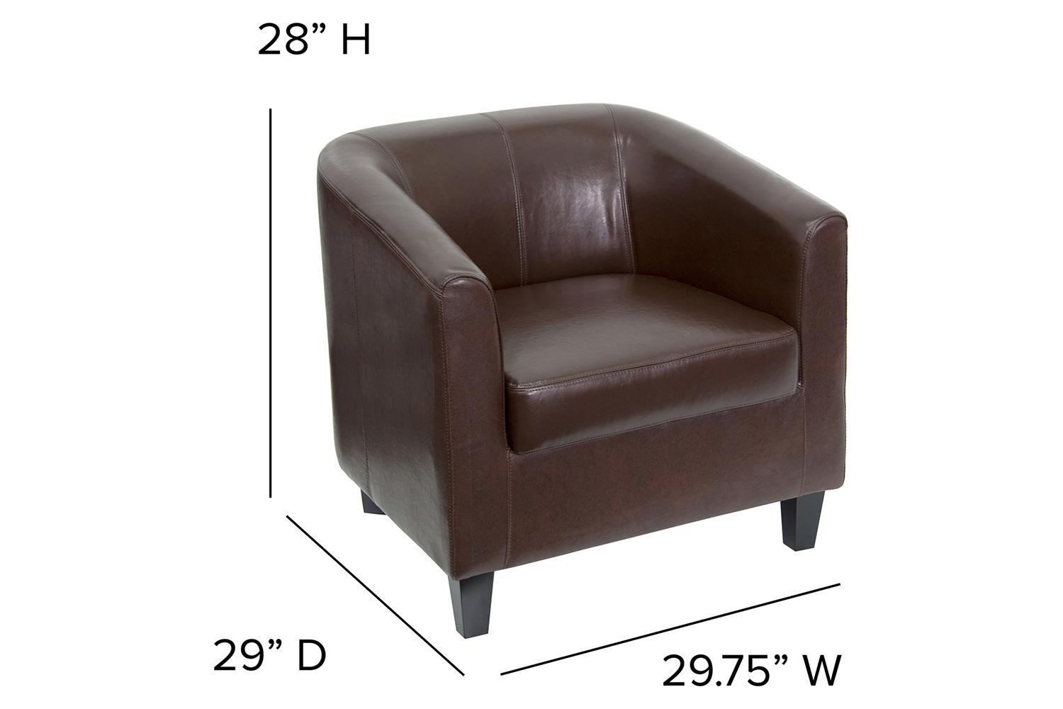 BLNK Katie LeatherSoft Lounge Chair - Brown