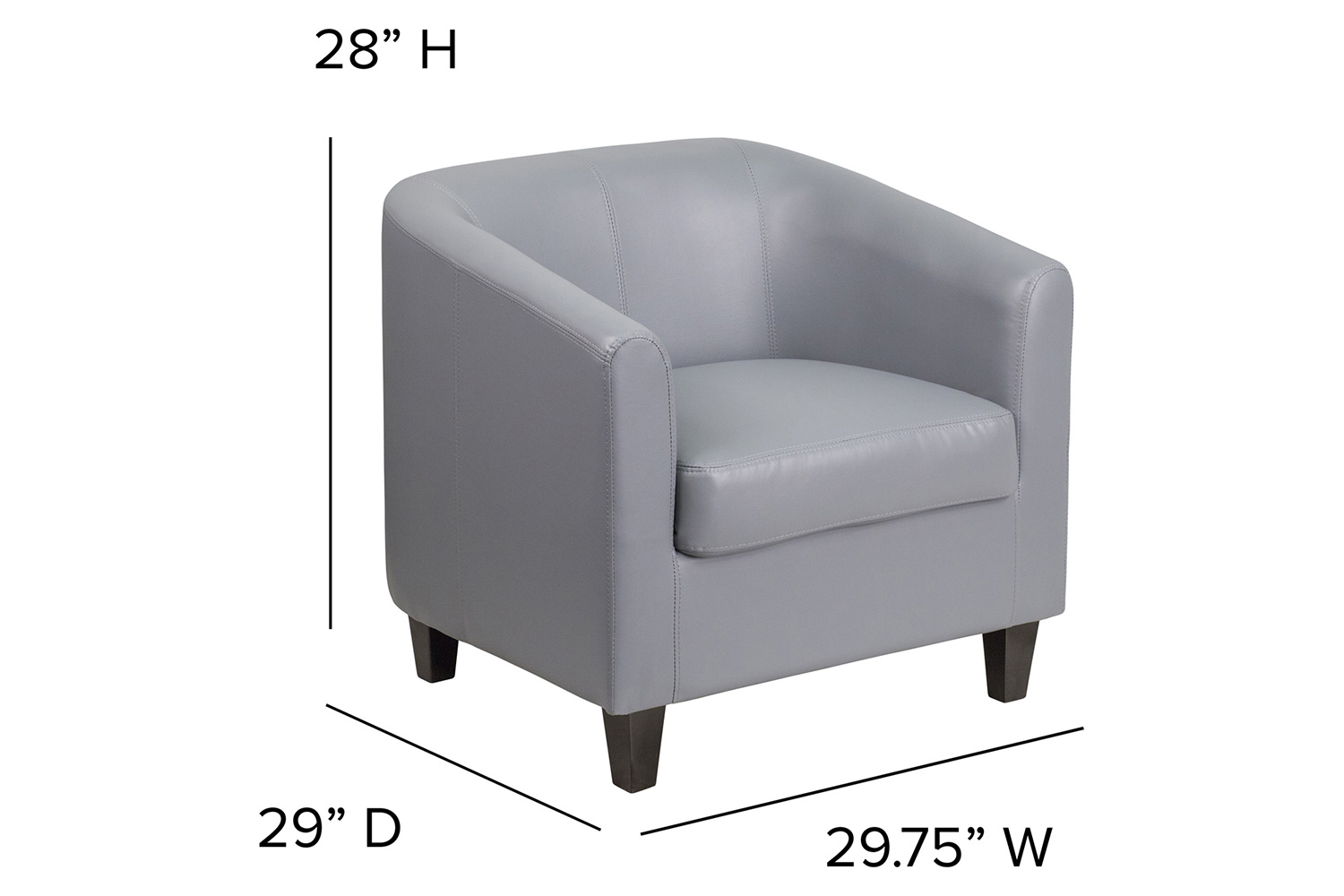 BLNK Katie LeatherSoft Lounge Chair - Gray