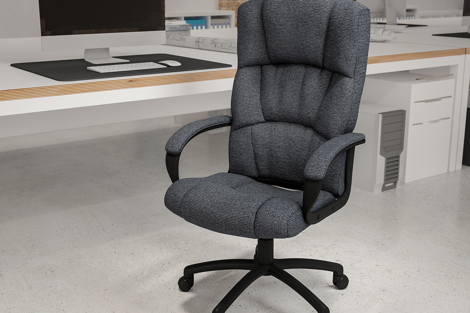 BLNK Rochelle Fabric High-Back Executive Swivel Office Chair with Arms