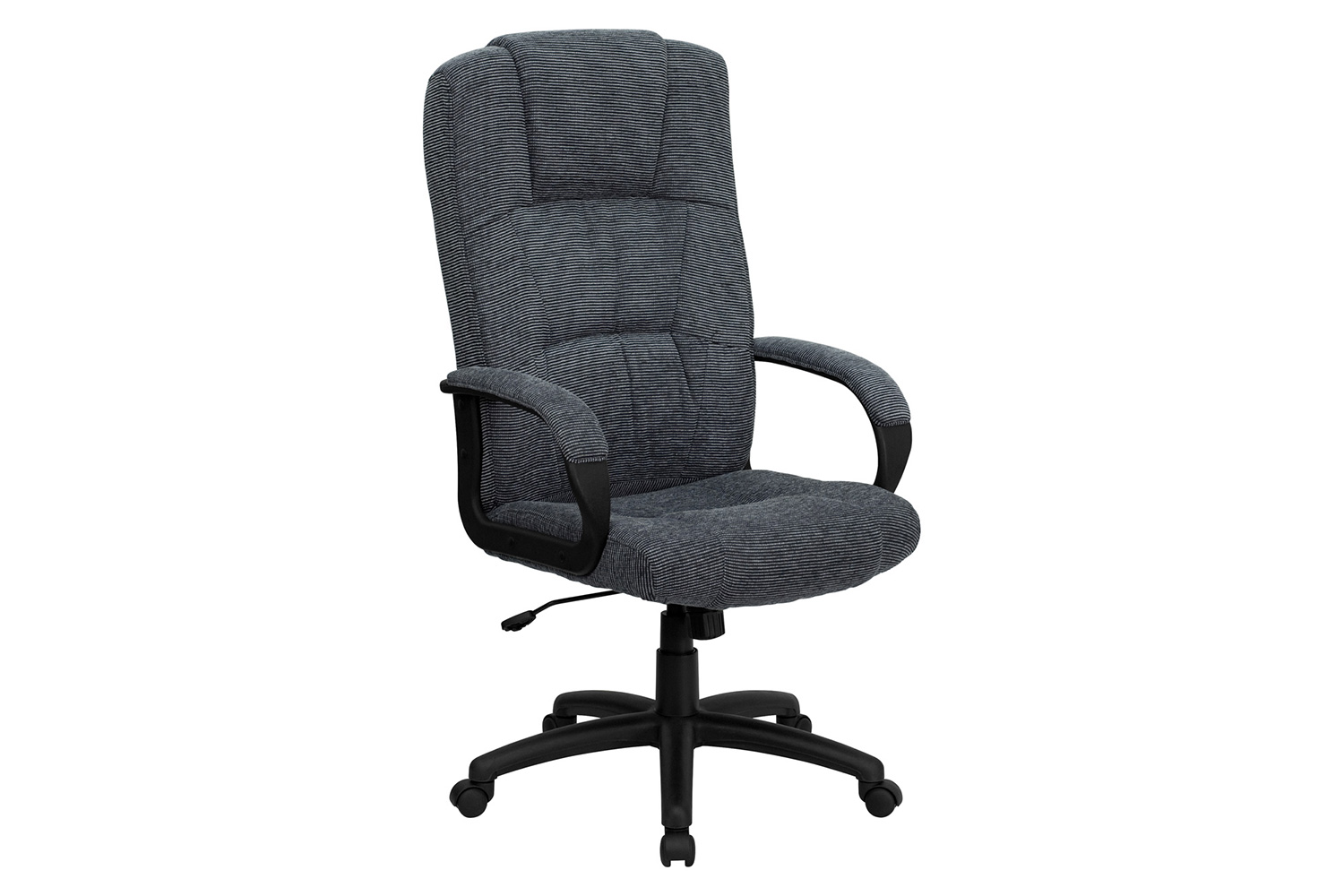 BLNK Rochelle Fabric High-Back Executive Swivel Office Chair with Arms - Gray