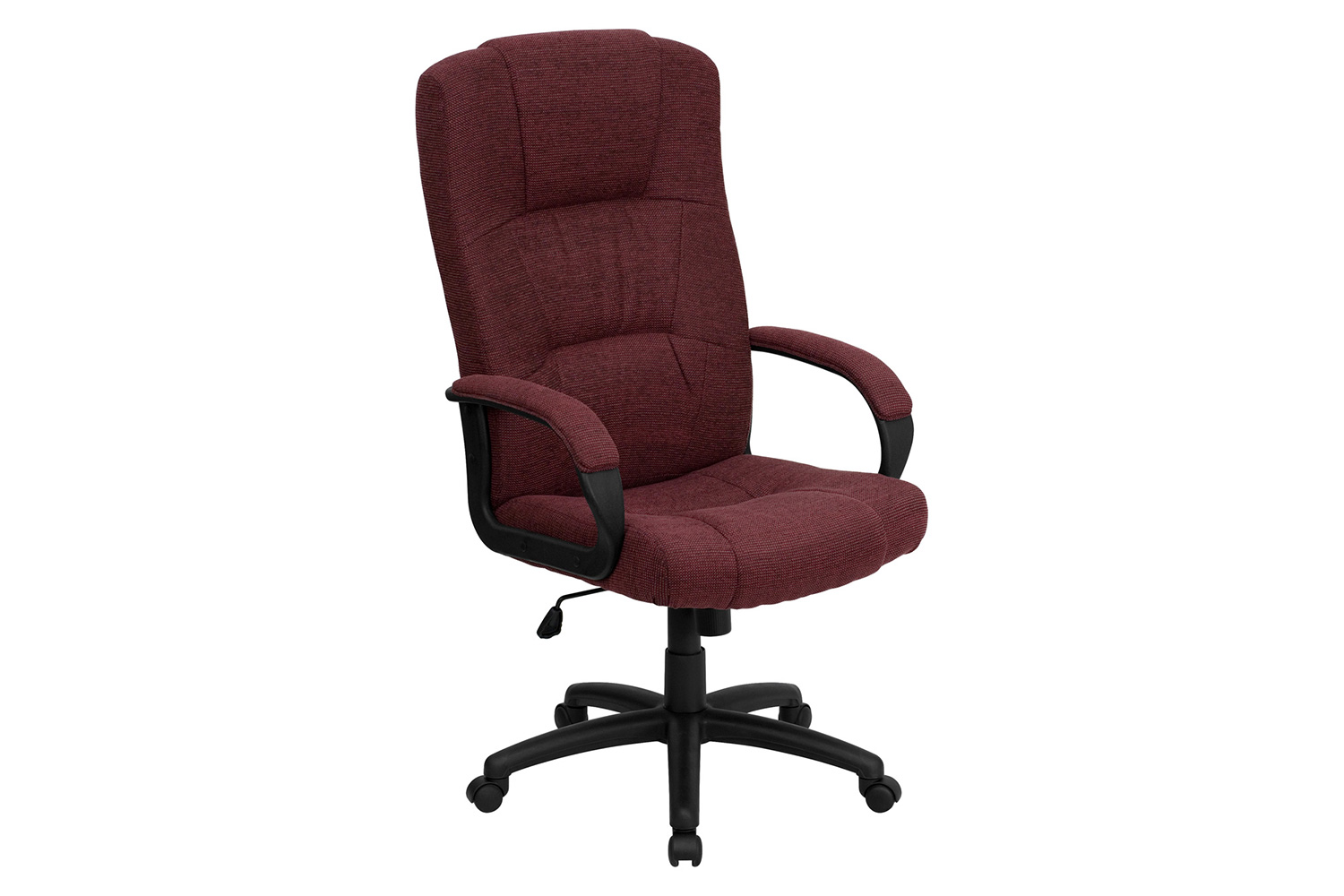 BLNK Rochelle Fabric High-Back Executive Swivel Office Chair with Arms - Burgundy