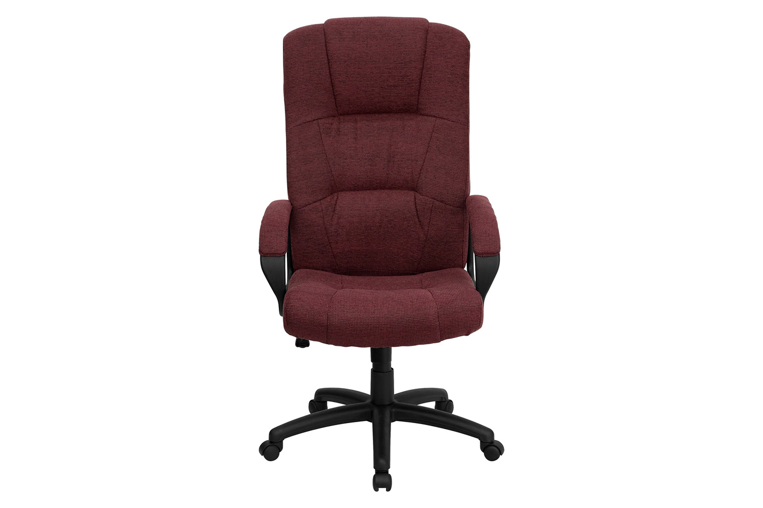 BLNK Rochelle Fabric High-Back Executive Swivel Office Chair with Arms - Burgundy