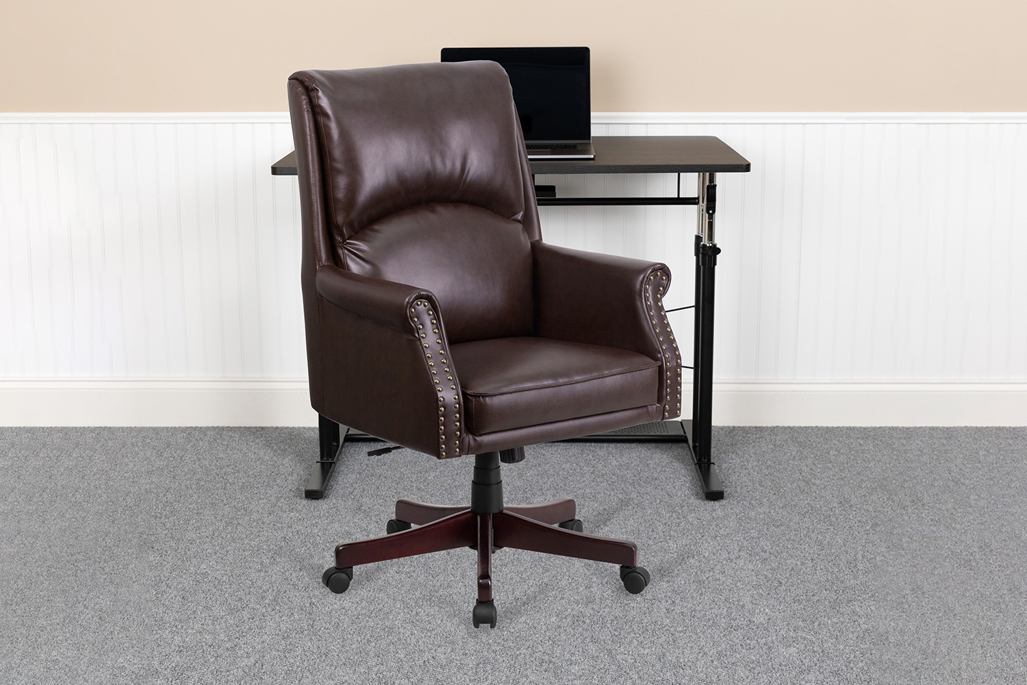 BLNK Hansel LeatherSoft High-Back Pillow Back Executive Swivel Office Chair with Arms