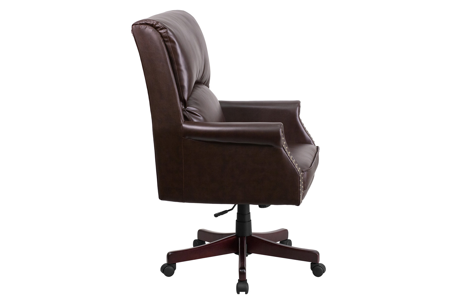 BLNK Hansel LeatherSoft High-Back Pillow Back Executive Swivel Office Chair with Arms - Brown