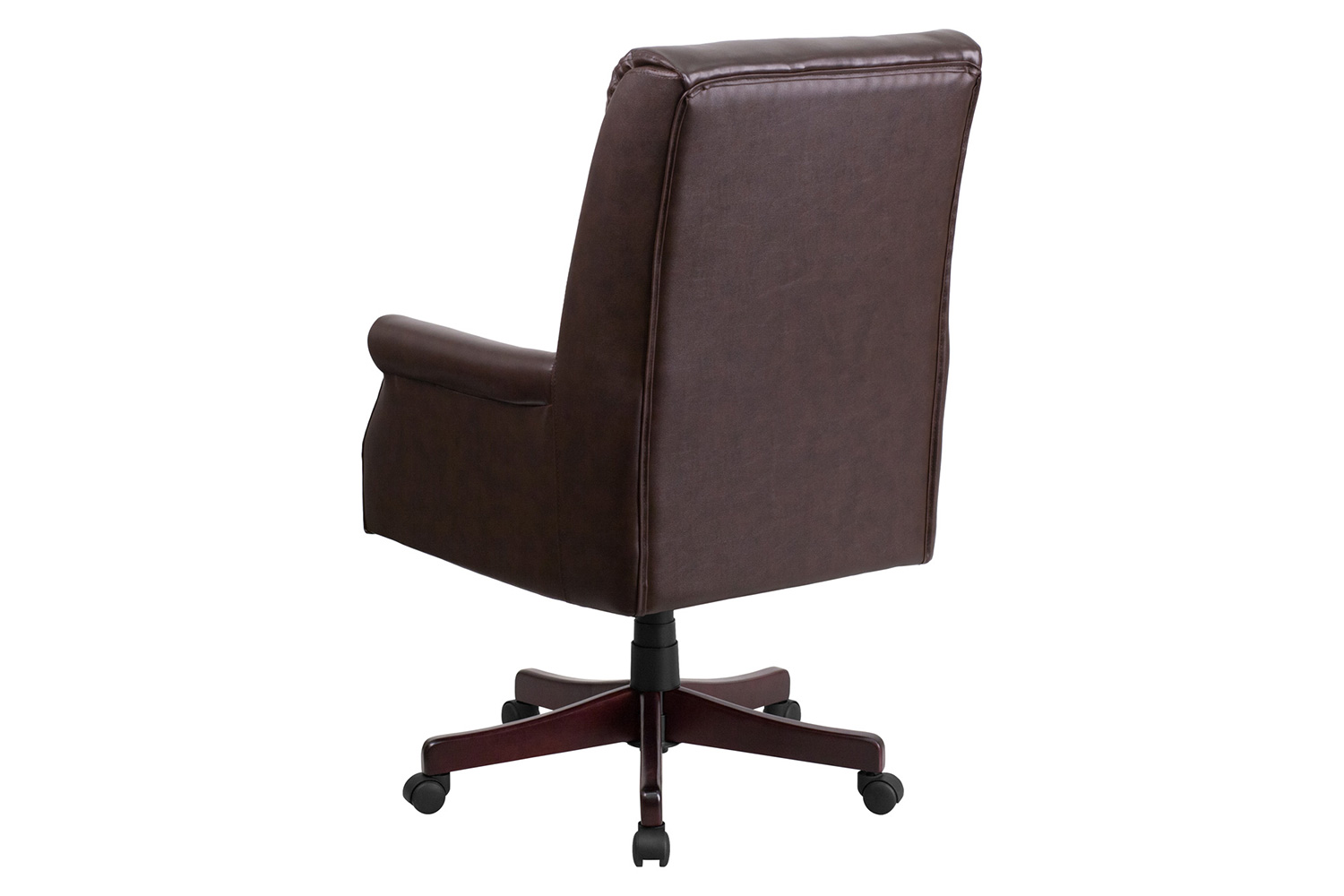 BLNK Hansel LeatherSoft High-Back Pillow Back Executive Swivel Office Chair with Arms - Brown