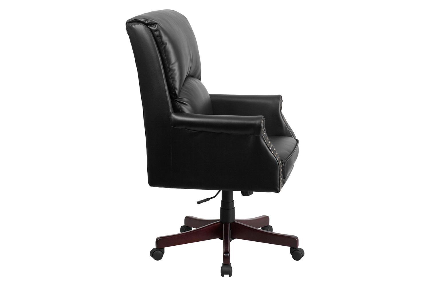 BLNK Hansel LeatherSoft High-Back Pillow Back Executive Swivel Office Chair with Arms - Black