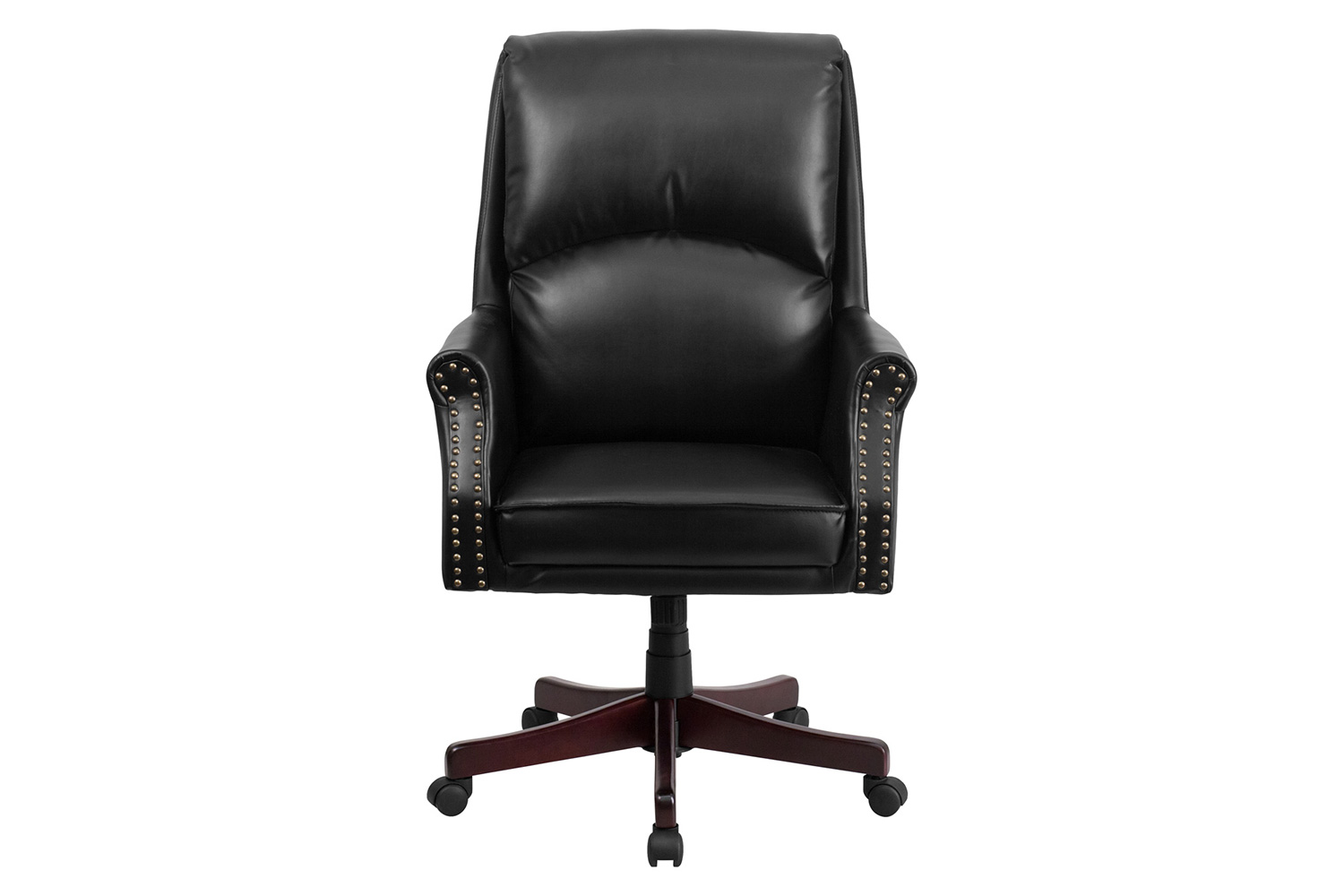 BLNK Hansel LeatherSoft High-Back Pillow Back Executive Swivel Office Chair with Arms - Black