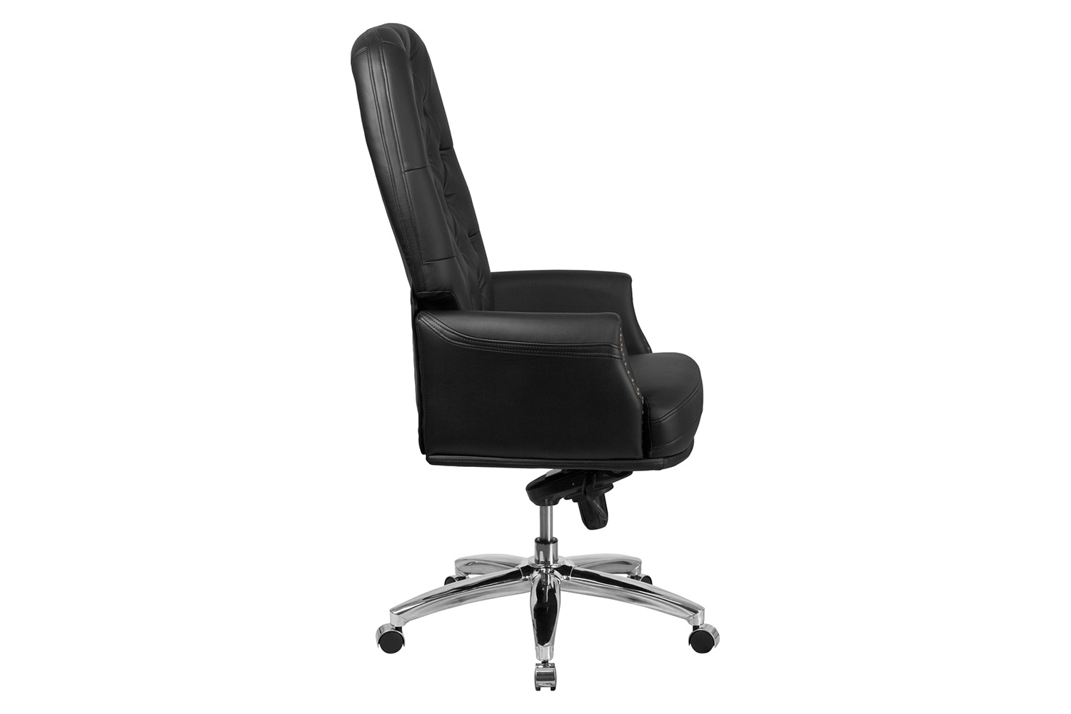 BLNK Hansel LeatherSoft High-Back Traditional Tufted Multifunction Executive Swivel Ergonomic Office Chair with Arms - Black