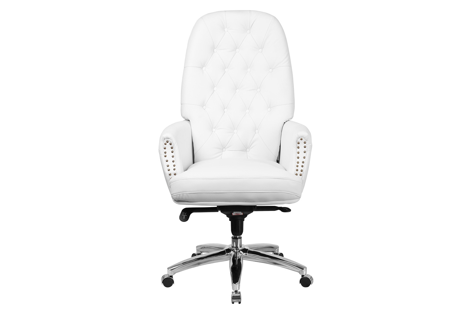 BLNK Hansel LeatherSoft High-Back Traditional Tufted Multifunction Executive Swivel Ergonomic Office Chair with Arms - White