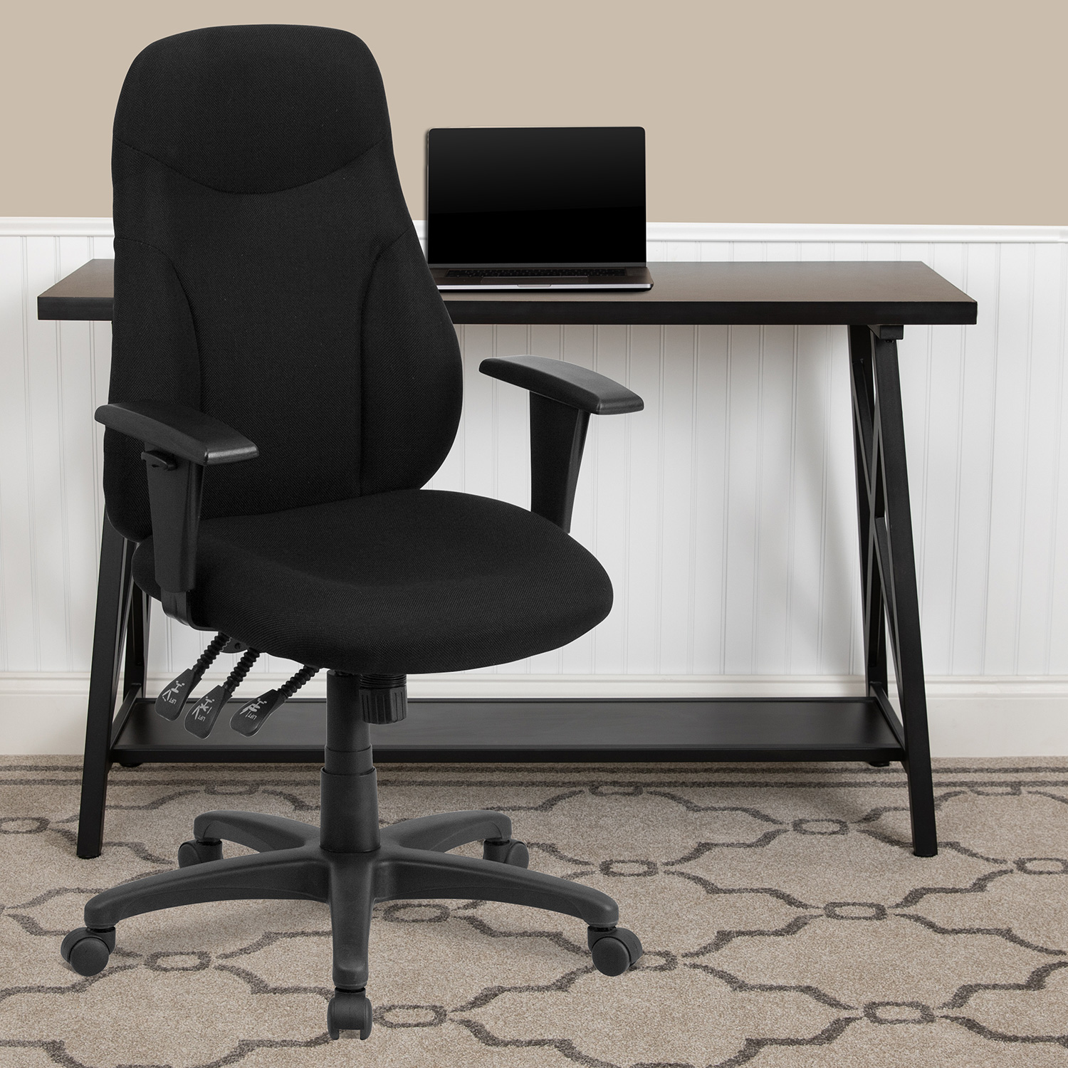 BLNK Hughes Fabric High-Back Multifunction Swivel Ergonomic Task Office Chair