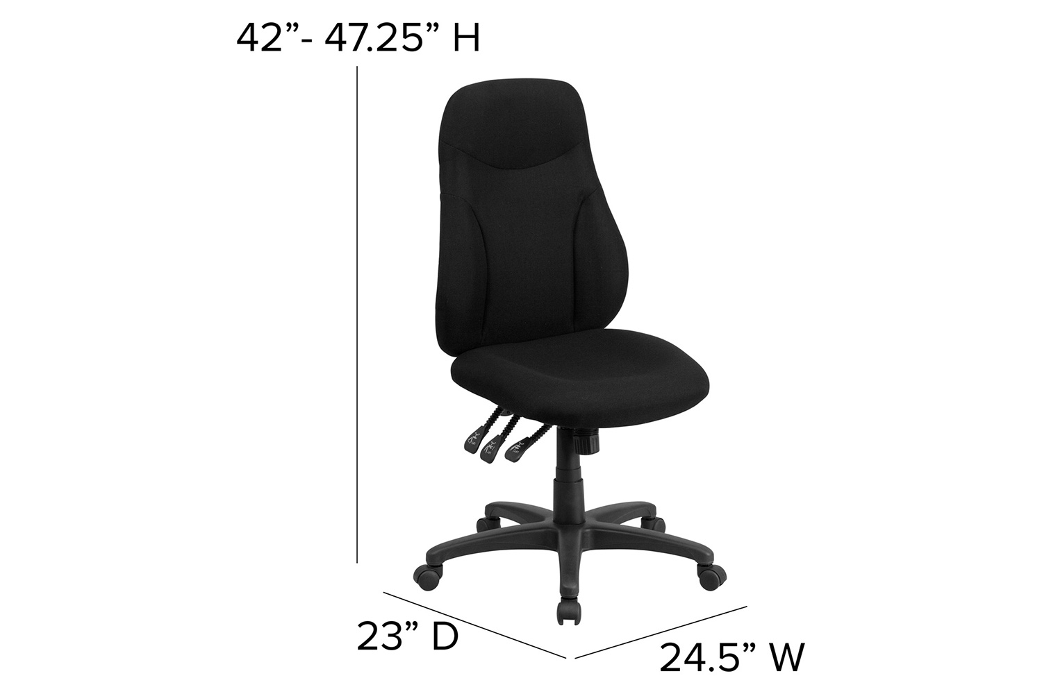 BLNK Hughes Fabric High-Back Multifunction Swivel Ergonomic Task Office Chair