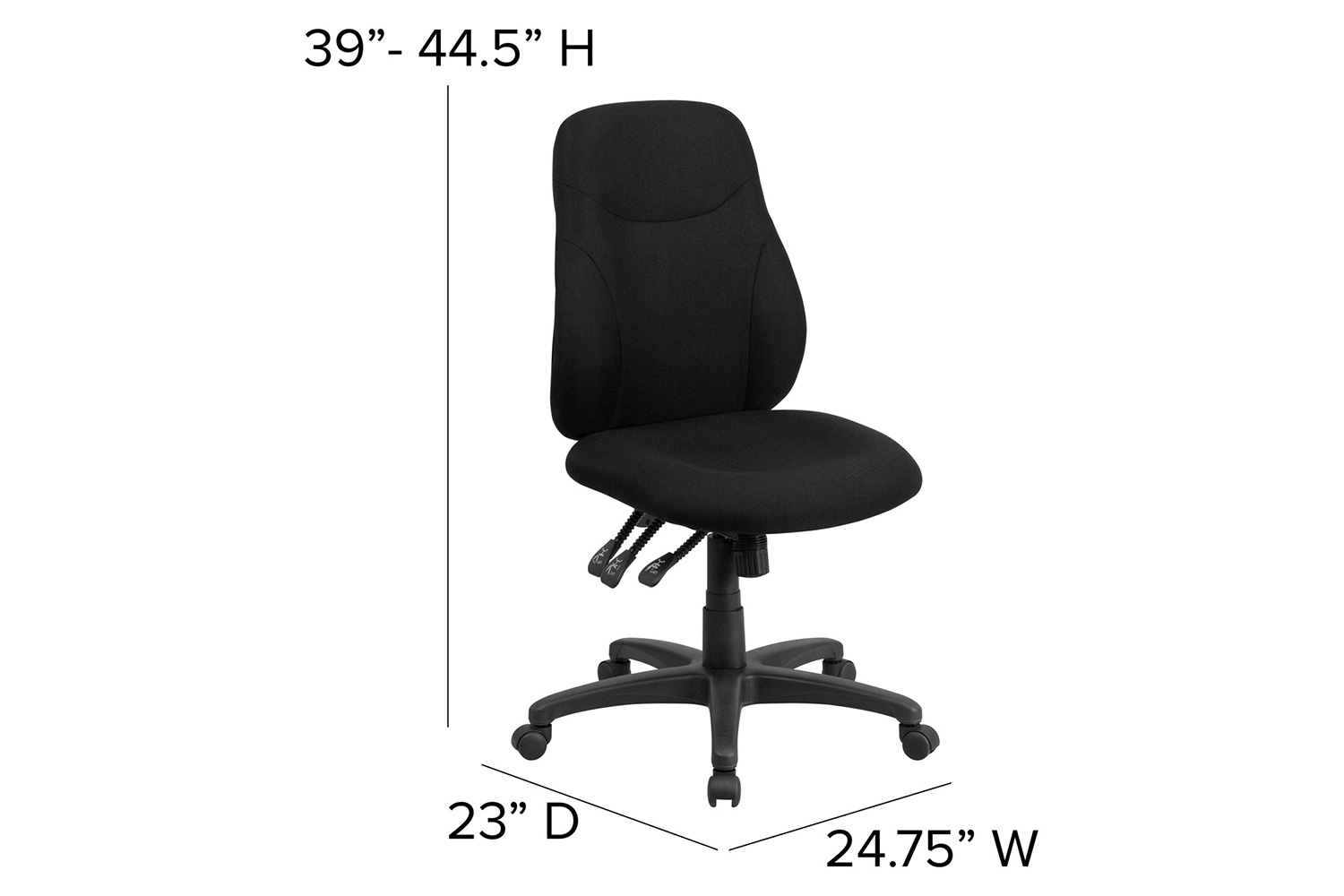 BLNK Brandy Fabric Mid-Back Multifunction Swivel Ergonomic Task Office Chair