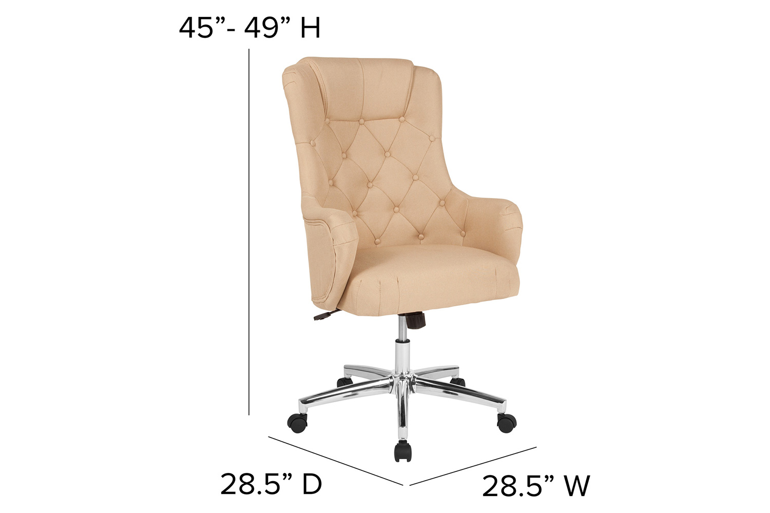 BLNK Chambord Fabric Chambord Home and Office Upholstered High Back Chair - Beige