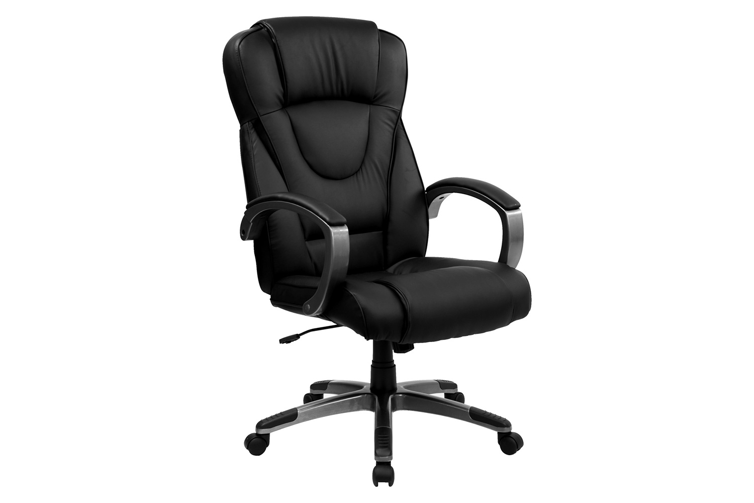 BLNK Hansel LeatherSoft High-Back Executive Swivel Office Chair with Titanium Nylon Base and Loop Arms