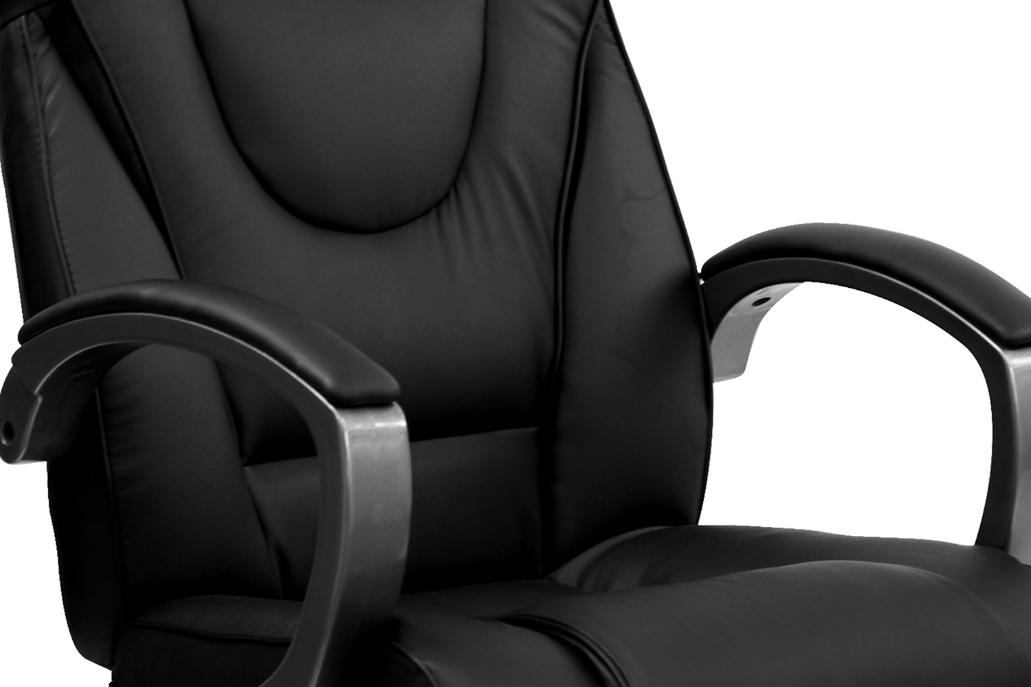 BLNK Hansel LeatherSoft High-Back Executive Swivel Office Chair with Titanium Nylon Base and Loop Arms - Black