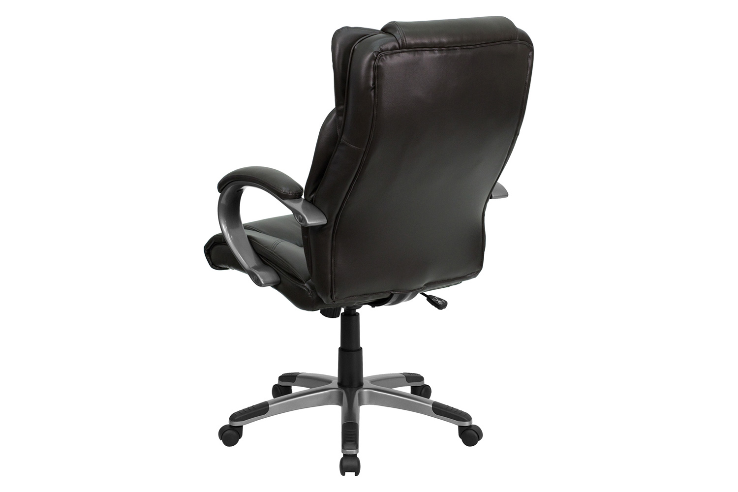 BLNK Hansel LeatherSoft High-Back Executive Swivel Office Chair with Titanium Nylon Base and Loop Arms - Espresso Brown