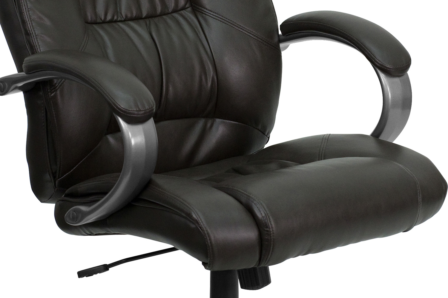 BLNK Hansel LeatherSoft High-Back Executive Swivel Office Chair with Titanium Nylon Base and Loop Arms - Espresso Brown