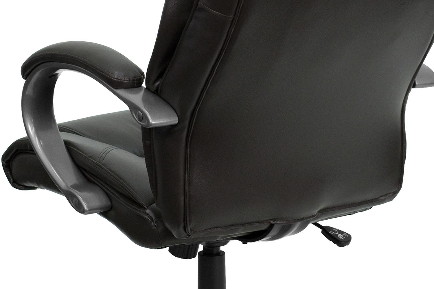 BLNK Hansel LeatherSoft High-Back Executive Swivel Office Chair with Titanium Nylon Base and Loop Arms - Espresso Brown