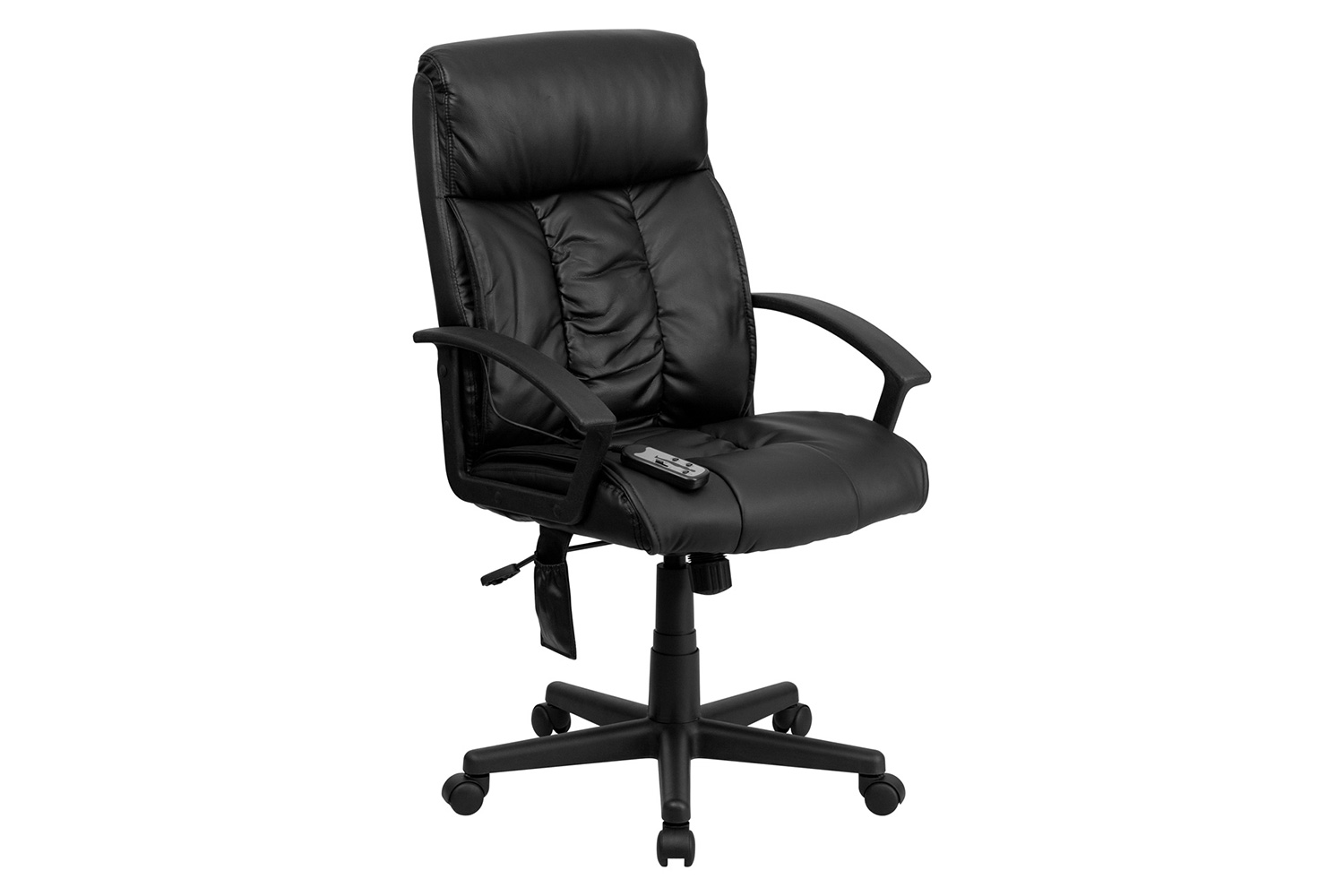 BLNK - Sumter LeatherSoft High-Back Ergonomic Massaging Executive Swivel Office Chair with Side Remote Pocket and Arms