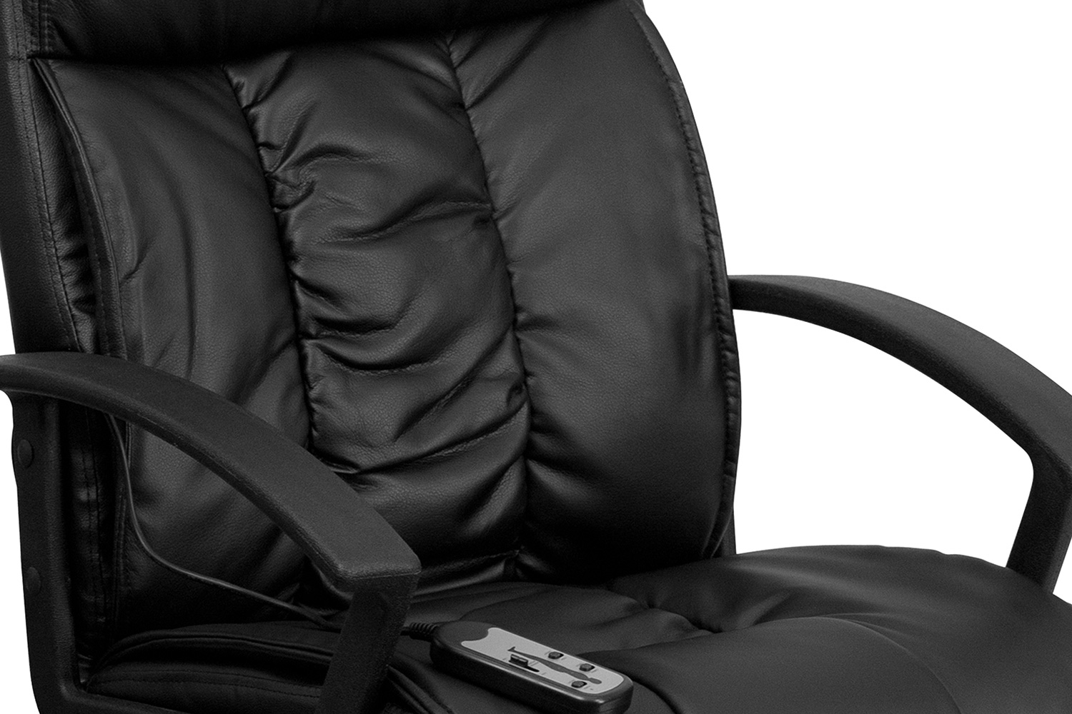 BLNK - Sumter LeatherSoft High-Back Ergonomic Massaging Executive Swivel Office Chair with Side Remote Pocket and Arms