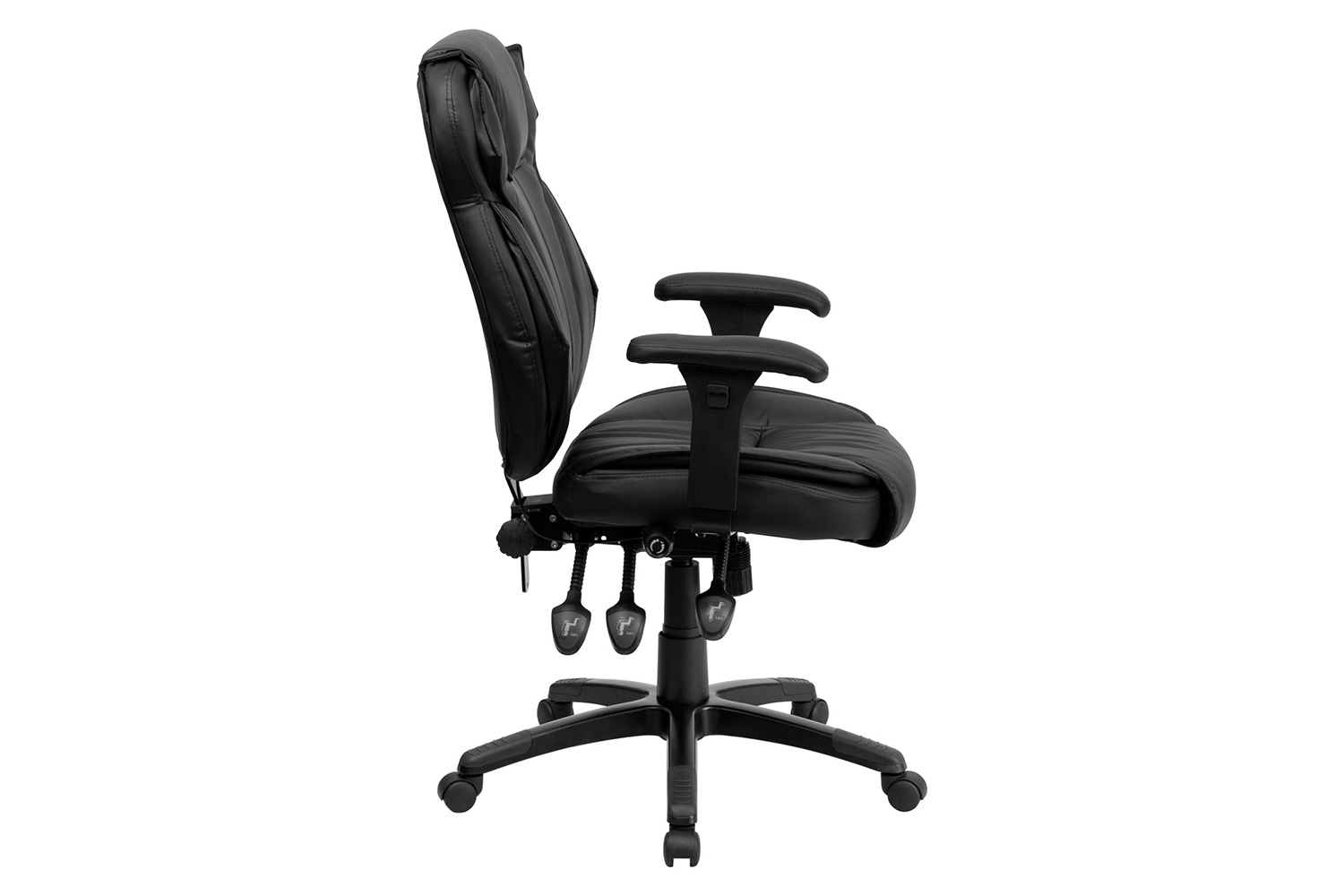 BLNK - Hansel LeatherSoft High-Back Multifunction Executive Swivel Ergonomic Office Chair with Lumbar Support Knob with Arms