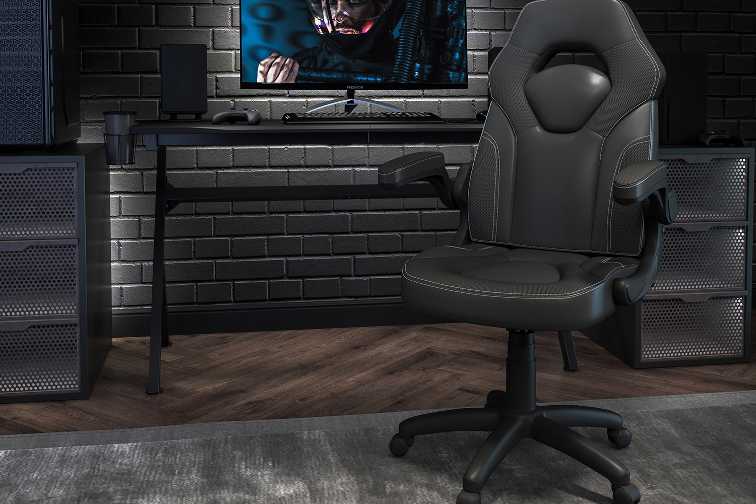 BLNK X10 Gaming Racing Office Ergonomic Computer PC Adjustable Swivel Chair with Flip-up Arms