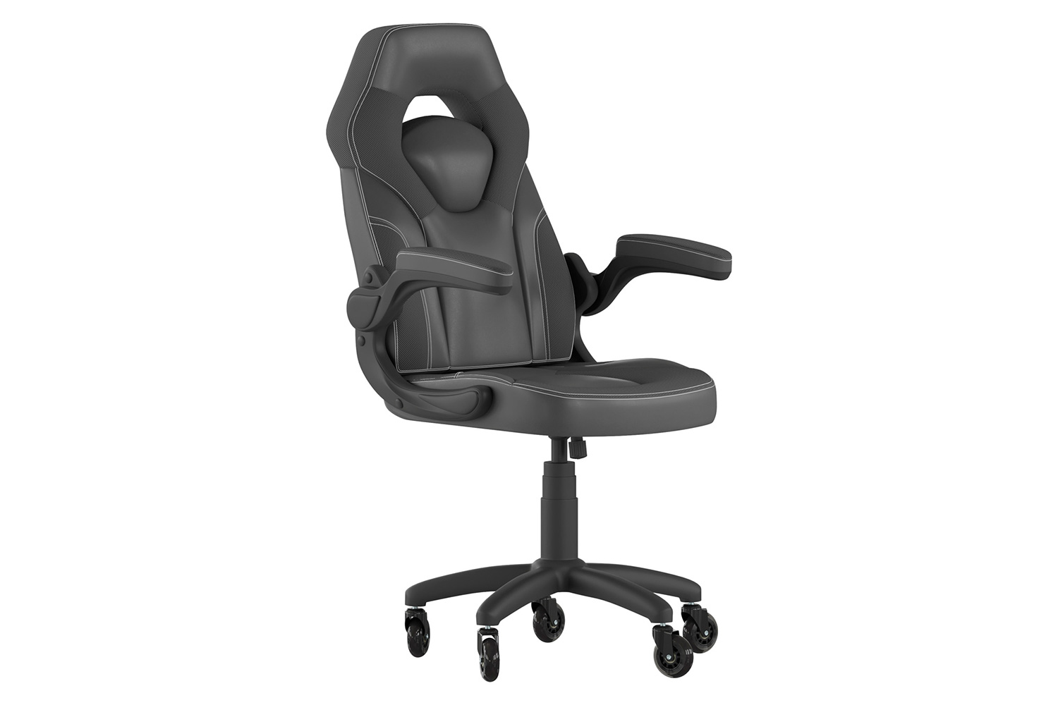 BLNK X10 Gaming Racing Office Computer PC Adjustable Chair with Flip-up Arms and Transparent Roller Wheels - Black