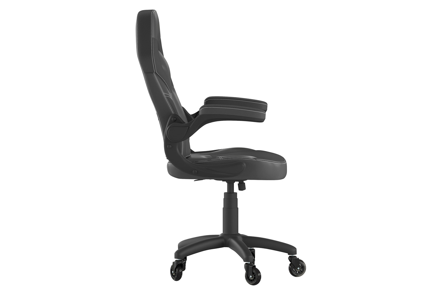 BLNK X10 Gaming Racing Office Computer PC Adjustable Chair with Flip-up Arms and Transparent Roller Wheels - Black