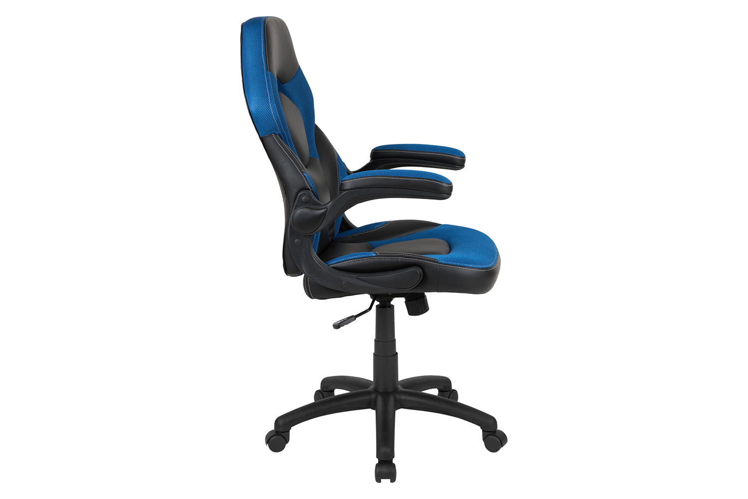 BLNK X10 Gaming Racing Office Ergonomic Computer PC Adjustable Swivel Chair with Flip-up Arms - Blue/Black