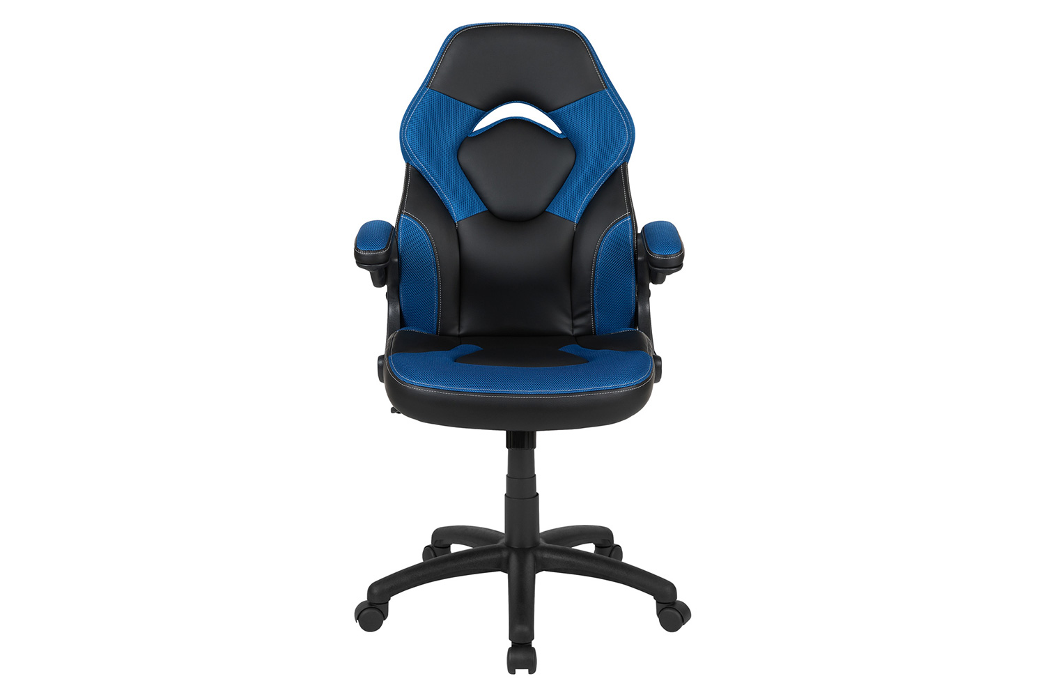 BLNK X10 Gaming Racing Office Ergonomic Computer PC Adjustable Swivel Chair with Flip-up Arms - Blue/Black