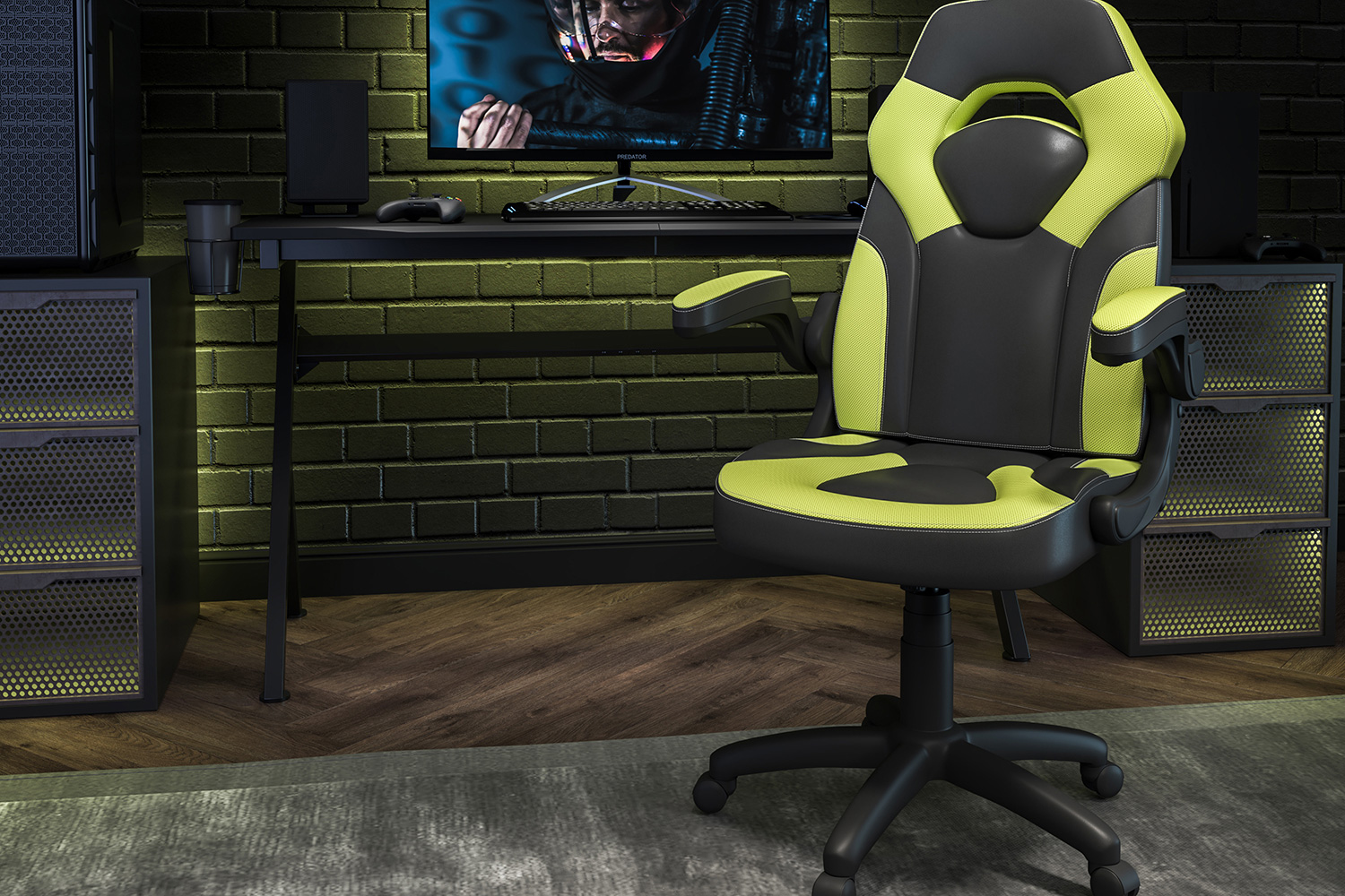 BLNK X10 Gaming Racing Office Ergonomic Computer PC Adjustable Swivel Chair with Flip-up Arms