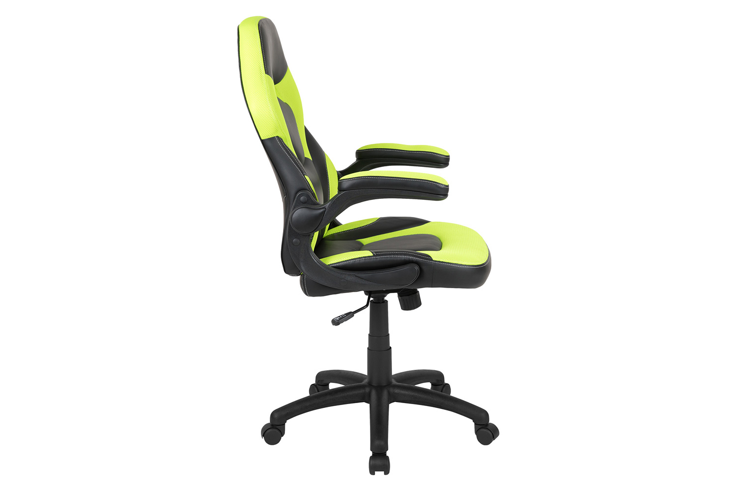 BLNK X10 Gaming Racing Office Ergonomic Computer PC Adjustable Swivel Chair with Flip-up Arms - Neon Green/Black