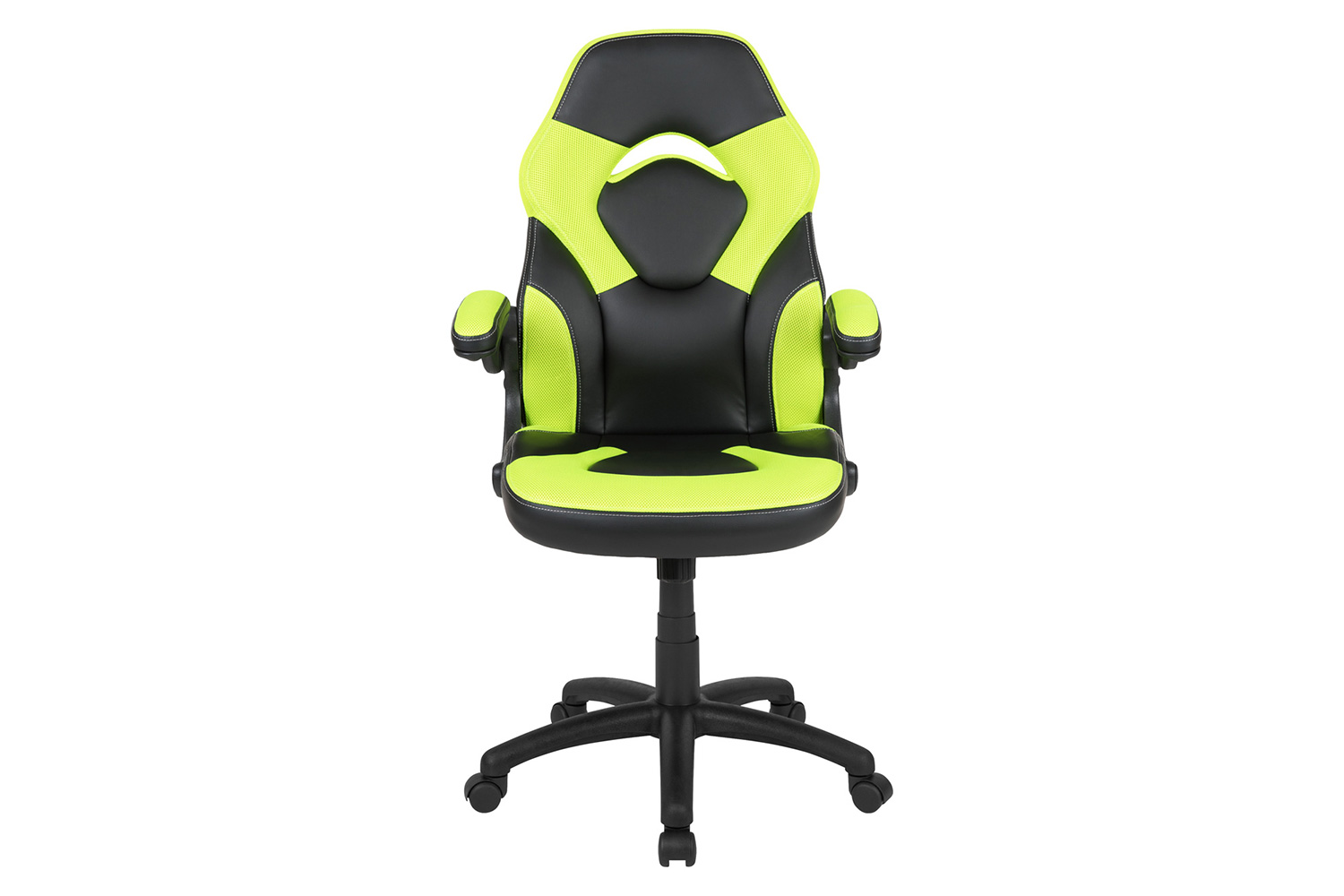 BLNK X10 Gaming Racing Office Ergonomic Computer PC Adjustable Swivel Chair with Flip-up Arms - Neon Green/Black