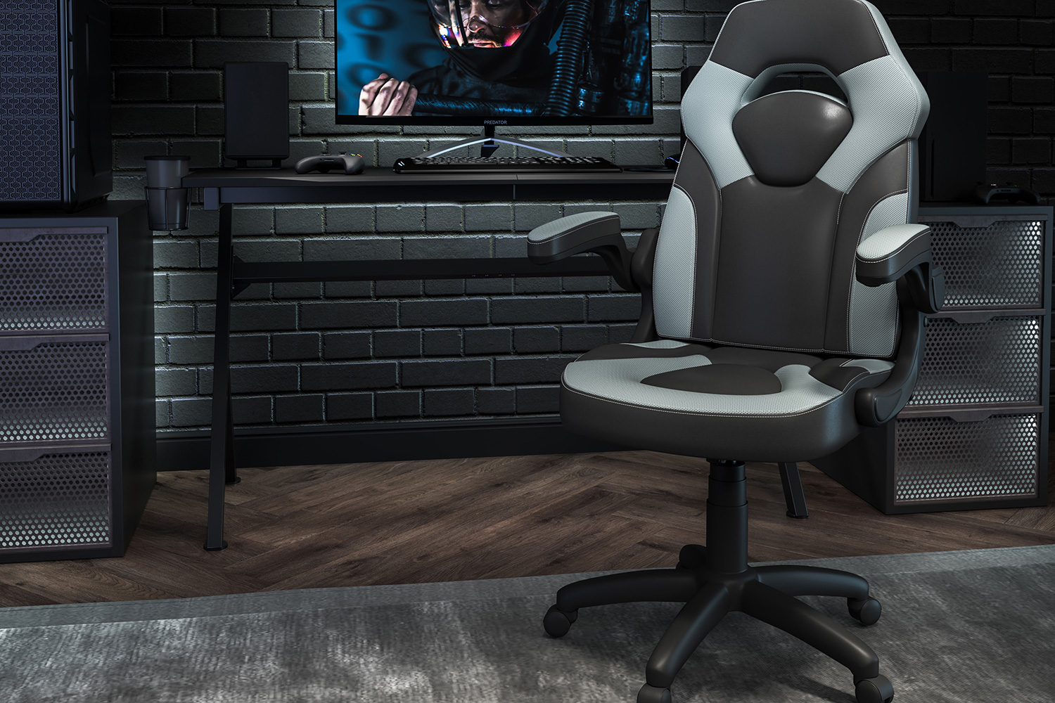 BLNK X10 Gaming Racing Office Ergonomic Computer PC Adjustable Swivel Chair with Flip-up Arms