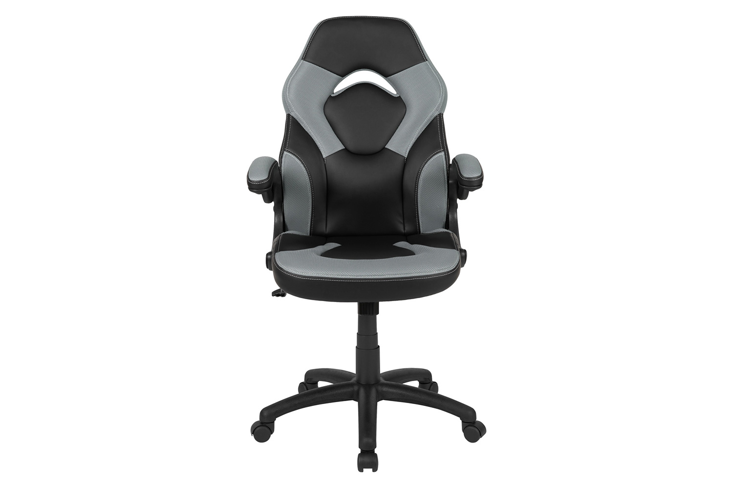 BLNK X10 Gaming Racing Office Ergonomic Computer PC Adjustable Swivel Chair with Flip-up Arms - Gray/Black