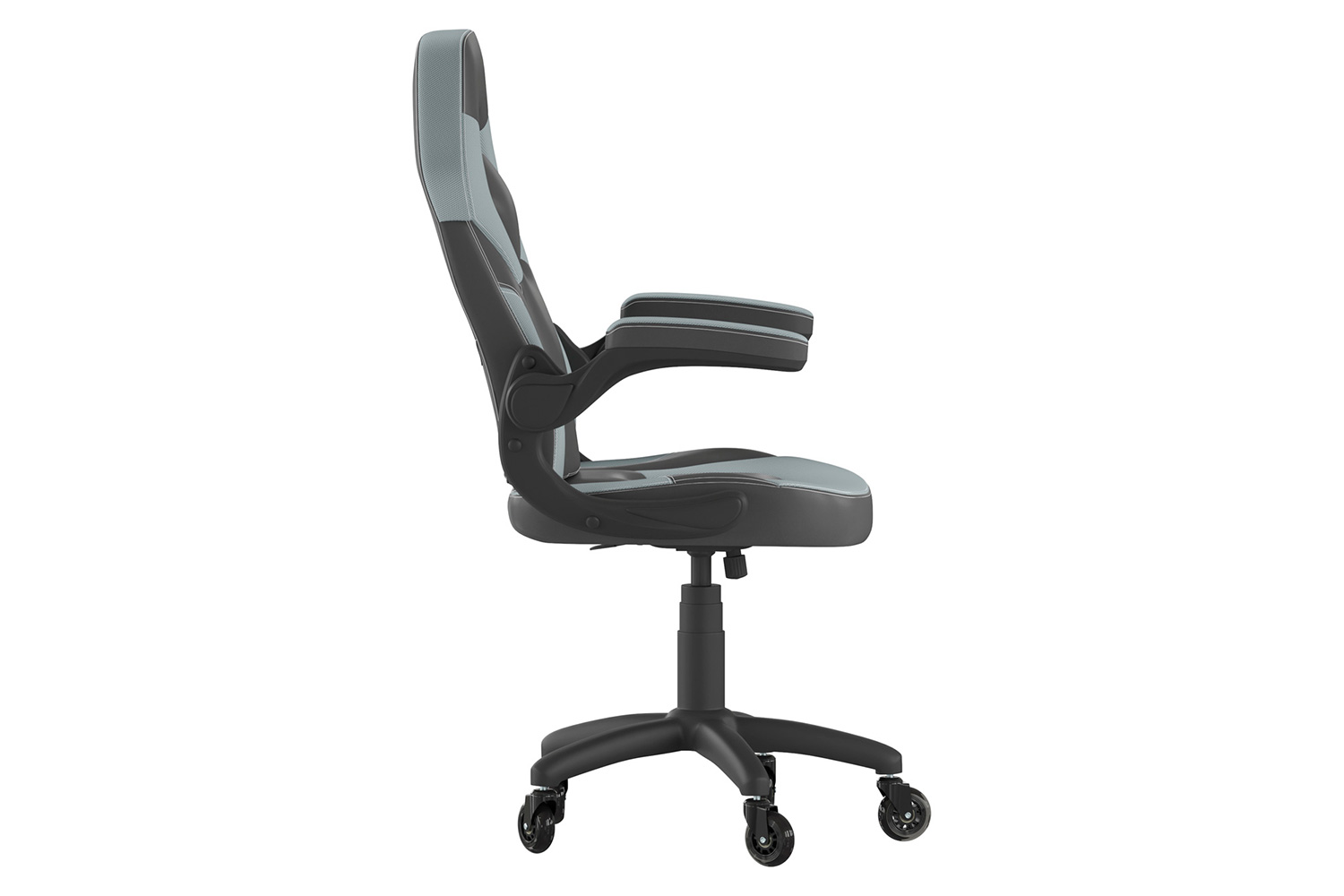 BLNK X10 Gaming Racing Office Computer PC Adjustable Chair with Flip-up Arms and Transparent Roller Wheels - Gray/Black