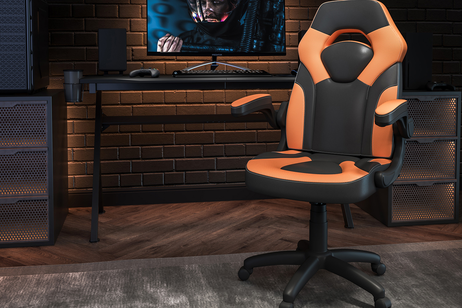 BLNK X10 Gaming Racing Office Ergonomic Computer PC Adjustable Swivel Chair with Flip-up Arms