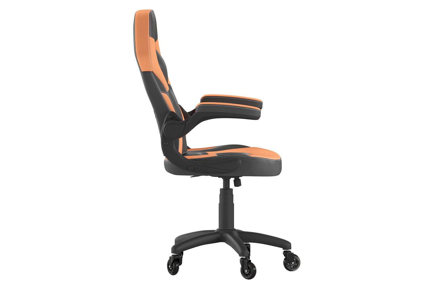 BLNK X10 Gaming Racing Office Computer PC Adjustable Chair with Flip-up Arms and Transparent Roller Wheels - Orange/Black