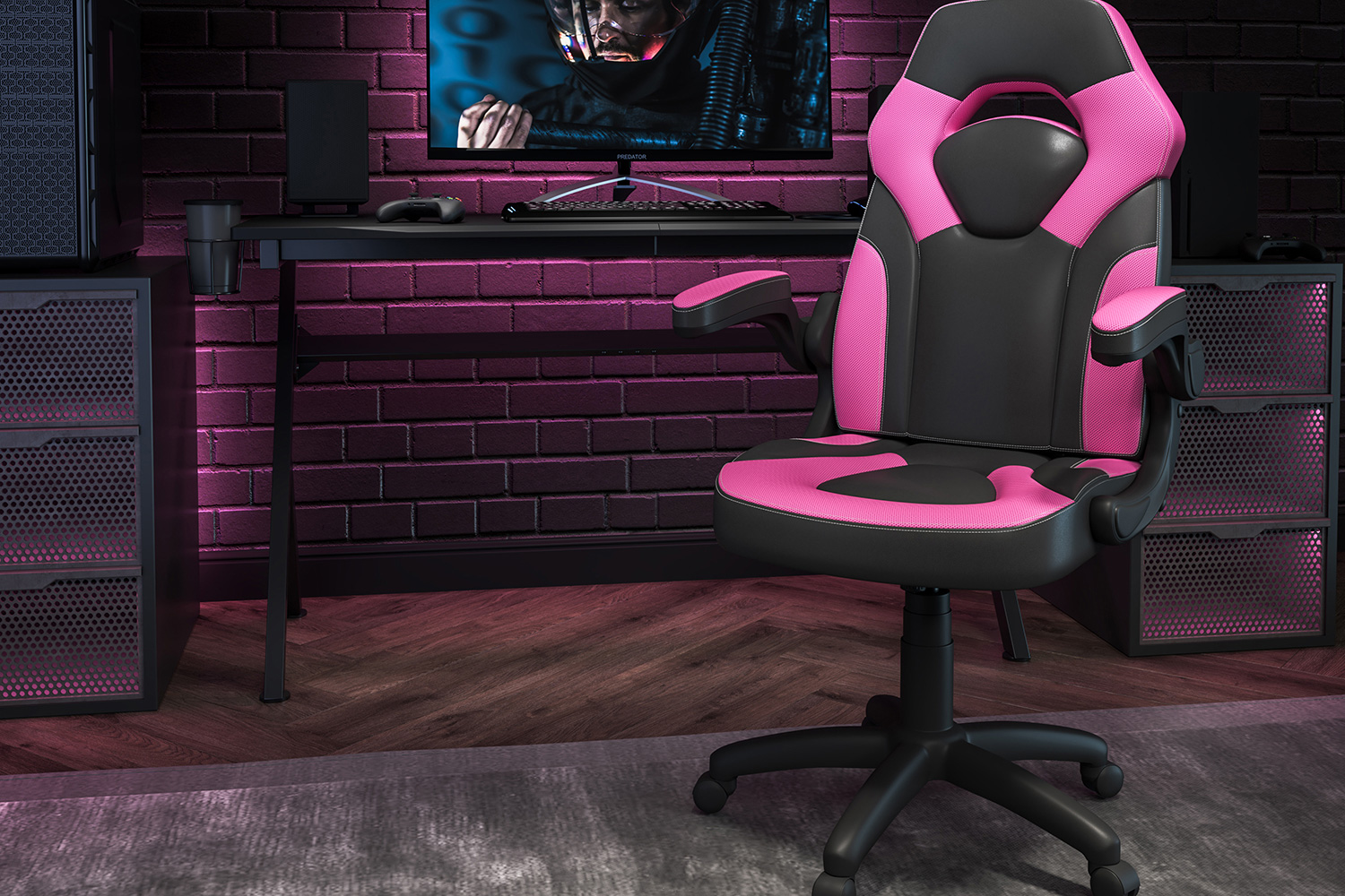 BLNK X10 Gaming Racing Office Ergonomic Computer PC Adjustable Swivel Chair with Flip-up Arms