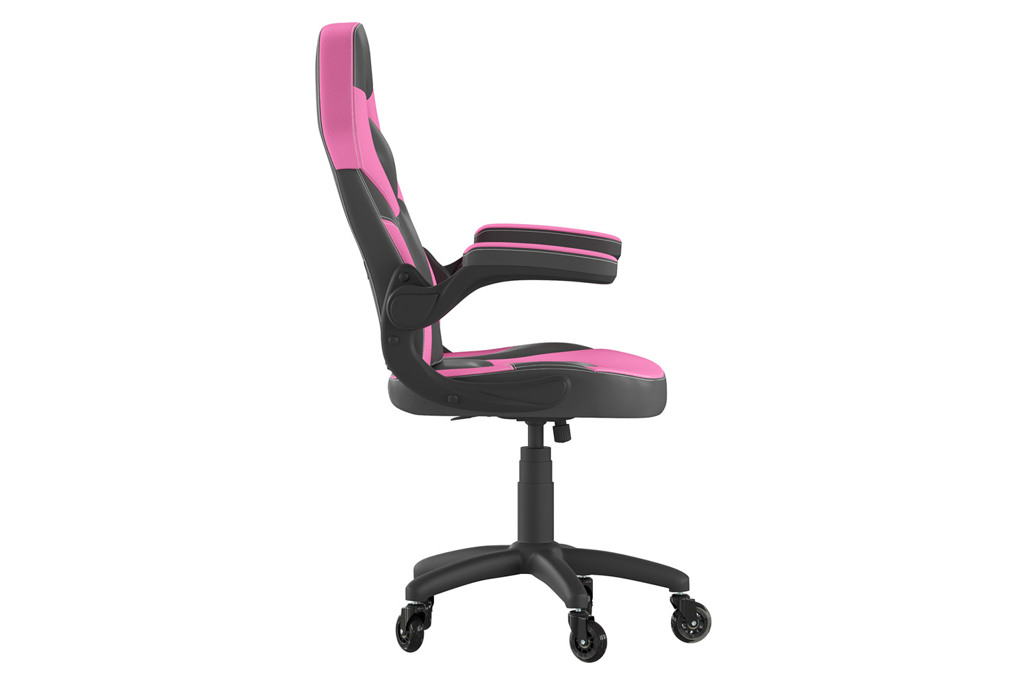 BLNK X10 Gaming Racing Office Computer PC Adjustable Chair with Flip-up Arms and Transparent Roller Wheels - Pink/Black