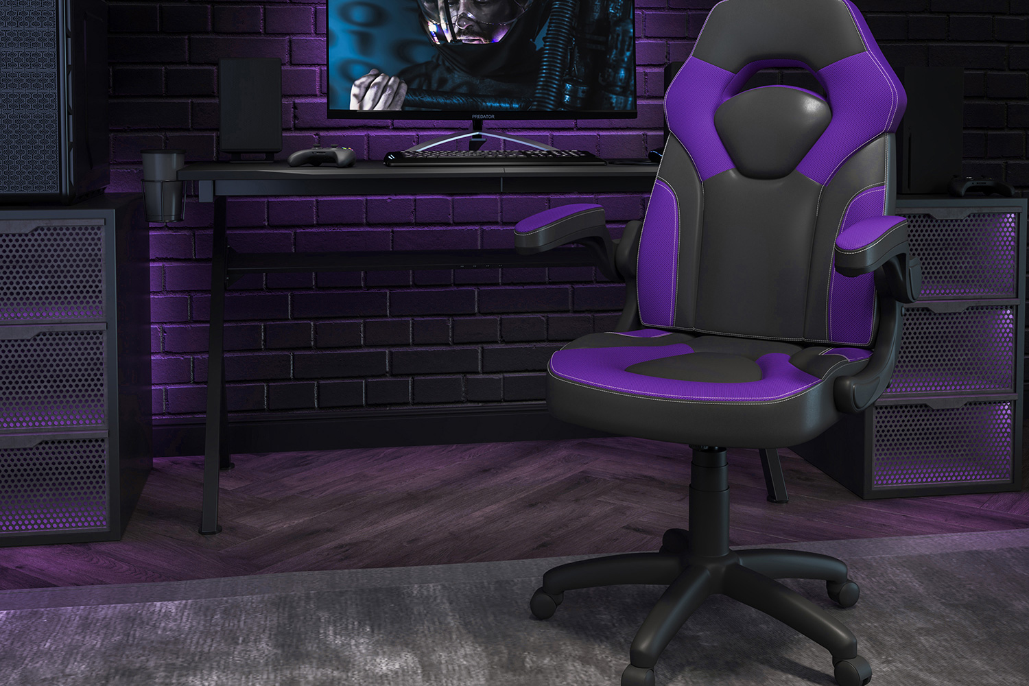 BLNK X10 Gaming Racing Office Ergonomic Computer PC Adjustable Swivel Chair with Flip-up Arms