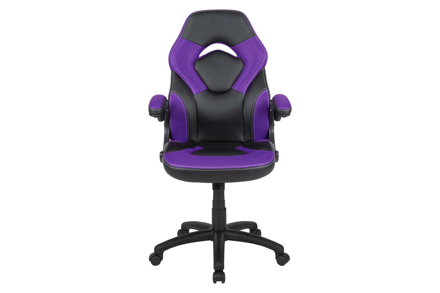 BLNK X10 Gaming Racing Office Ergonomic Computer PC Adjustable Swivel Chair with Flip-up Arms - Purple/Black