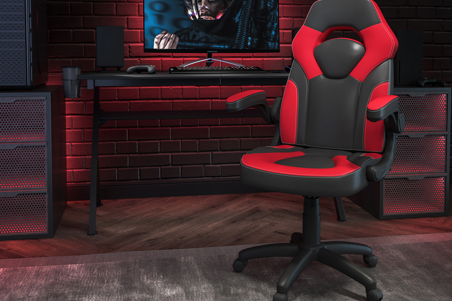 BLNK X10 Gaming Racing Office Ergonomic Computer PC Adjustable Swivel Chair with Flip-up Arms