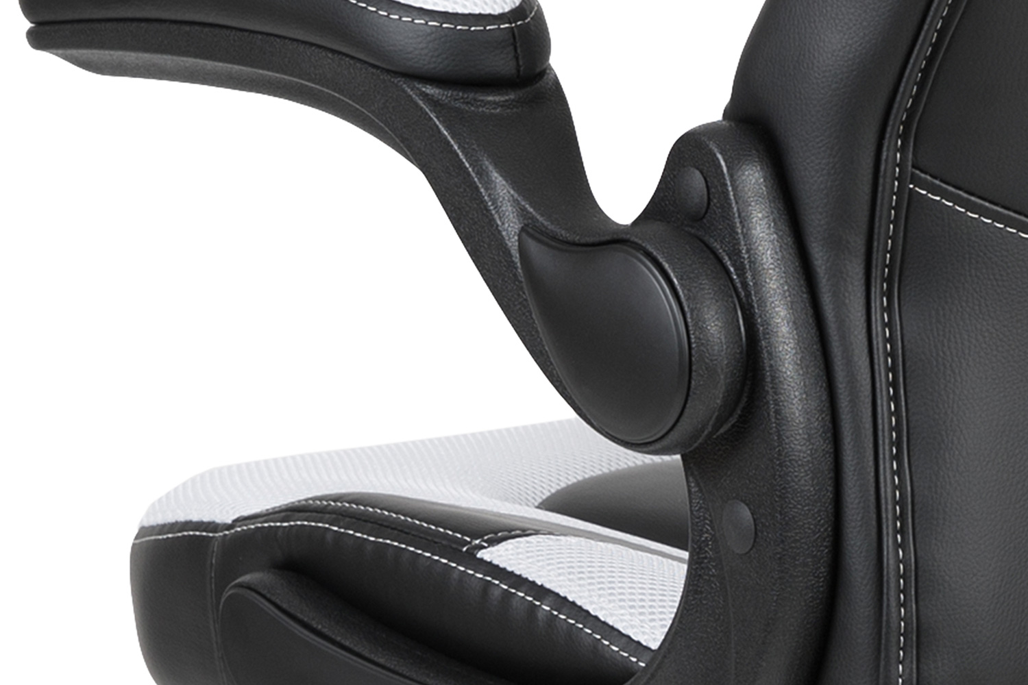 BLNK X10 Gaming Racing Office Ergonomic Computer PC Adjustable Swivel Chair with Flip-up Arms - White/Black