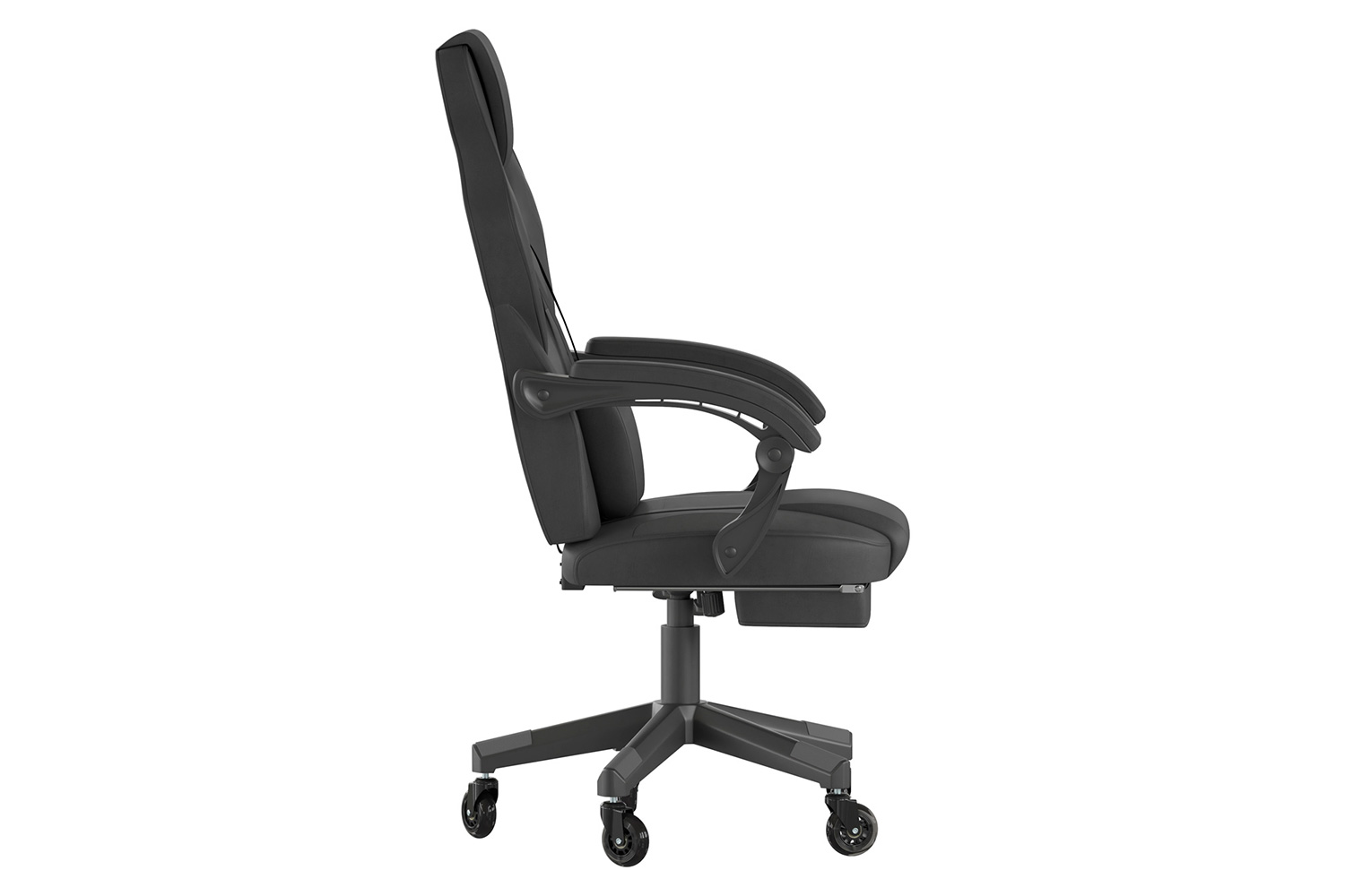 BLNK X40 Gaming Racing Computer Chair with Fully Reclining Back/Arms and Transparent Roller Wheels, Slide-Out Footrest - Black