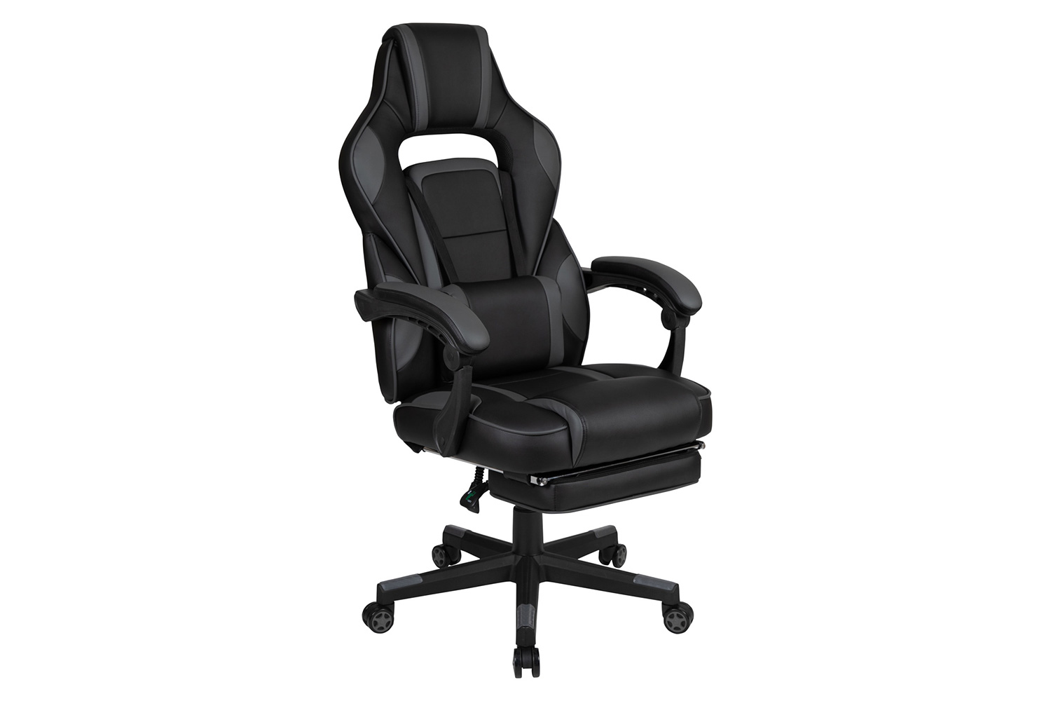 BLNK X40 Gaming Racing Ergonomic Computer Chair with Fully Reclining Back/Arms, Slide-Out Footrest, Massaging Lumbar - Black/Gray