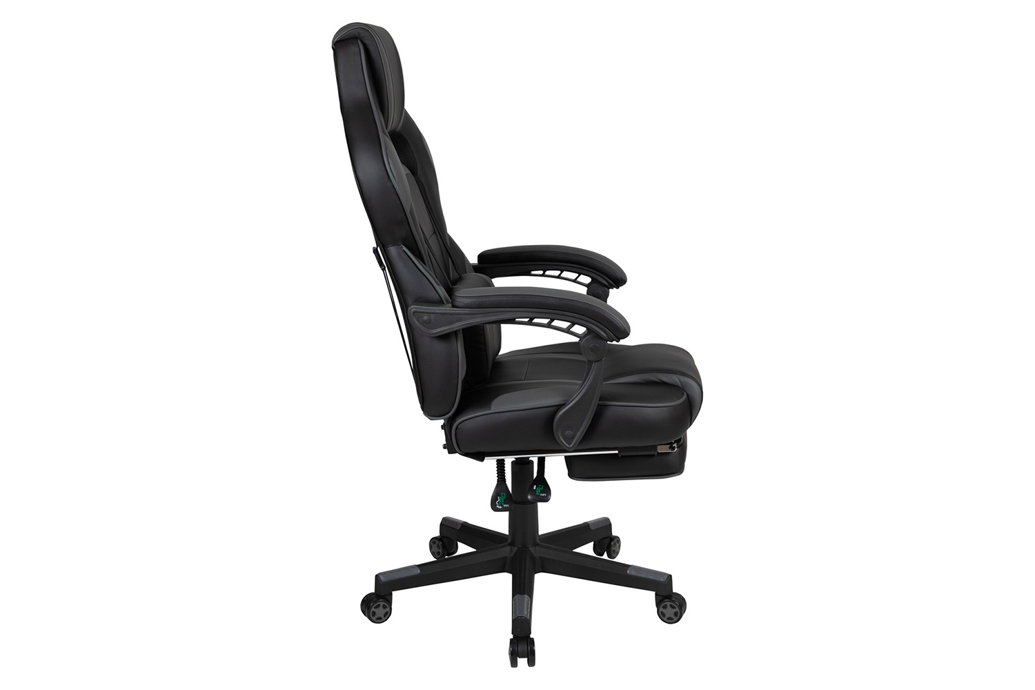 BLNK X40 Gaming Racing Ergonomic Computer Chair with Fully Reclining Back/Arms, Slide-Out Footrest, Massaging Lumbar - Black/Gray